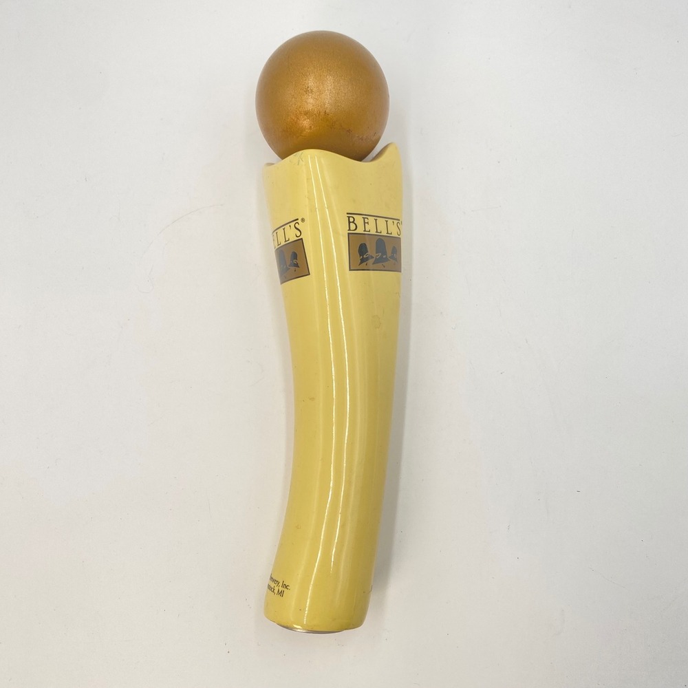 Bells Brewery‎ Beer Tap Handle Cream Gold Sphere Ceramic Comstock MI 10.5 Inch